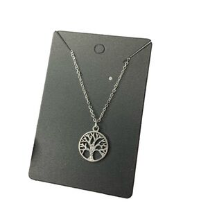 Silver tree necklace
